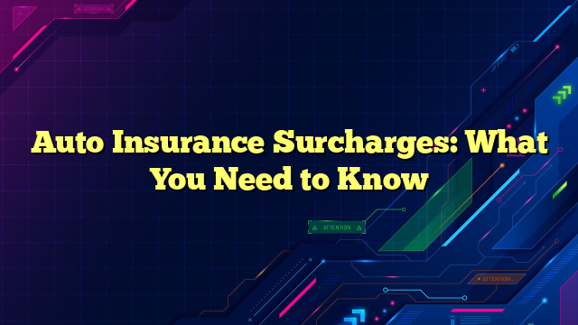 Auto Insurance Surcharges: What You Need to Know