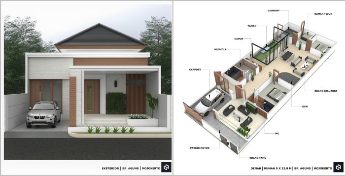 Denah rumah minimalis 3 kamar