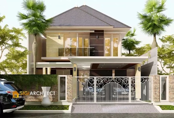 Desain rumah 2 lantai minimalis modern elegan